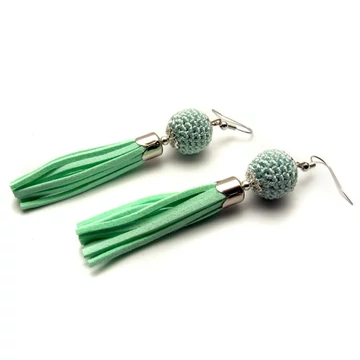 menta-horgolt-textil-bojtos-fulbevalo